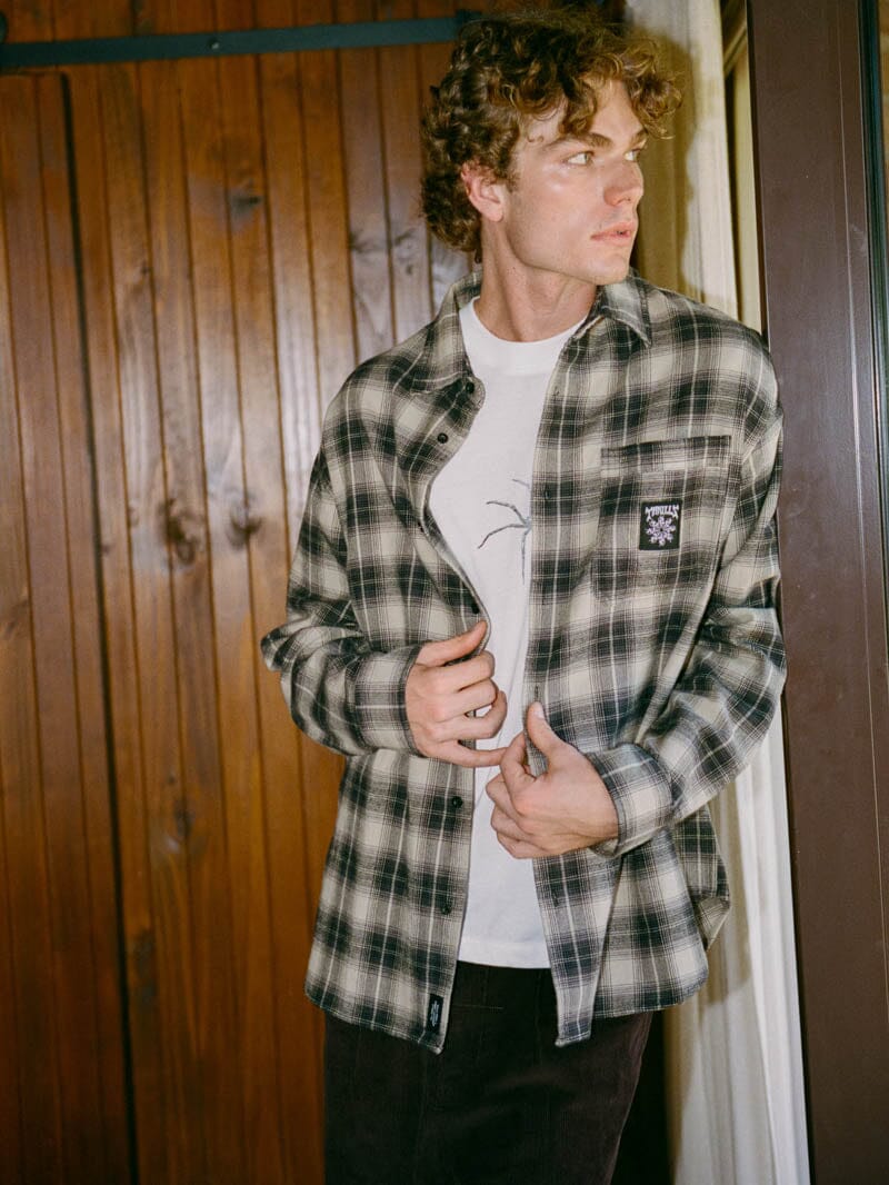 Thrills Stagger Barrio Long Sleeve Flannel Shirt - Black