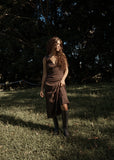 Afends Focus Seersucker Maxi Dress Coffee