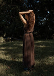Afends Focus Seersucker Maxi Dress Coffee