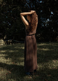 Afends Focus Seersucker Maxi Dress Coffee
