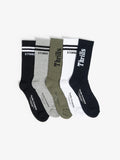 Thrills Minimal Thrills 5 Pack Sock - Black / White / Army Green / Total Eclipse / Grey Marle
