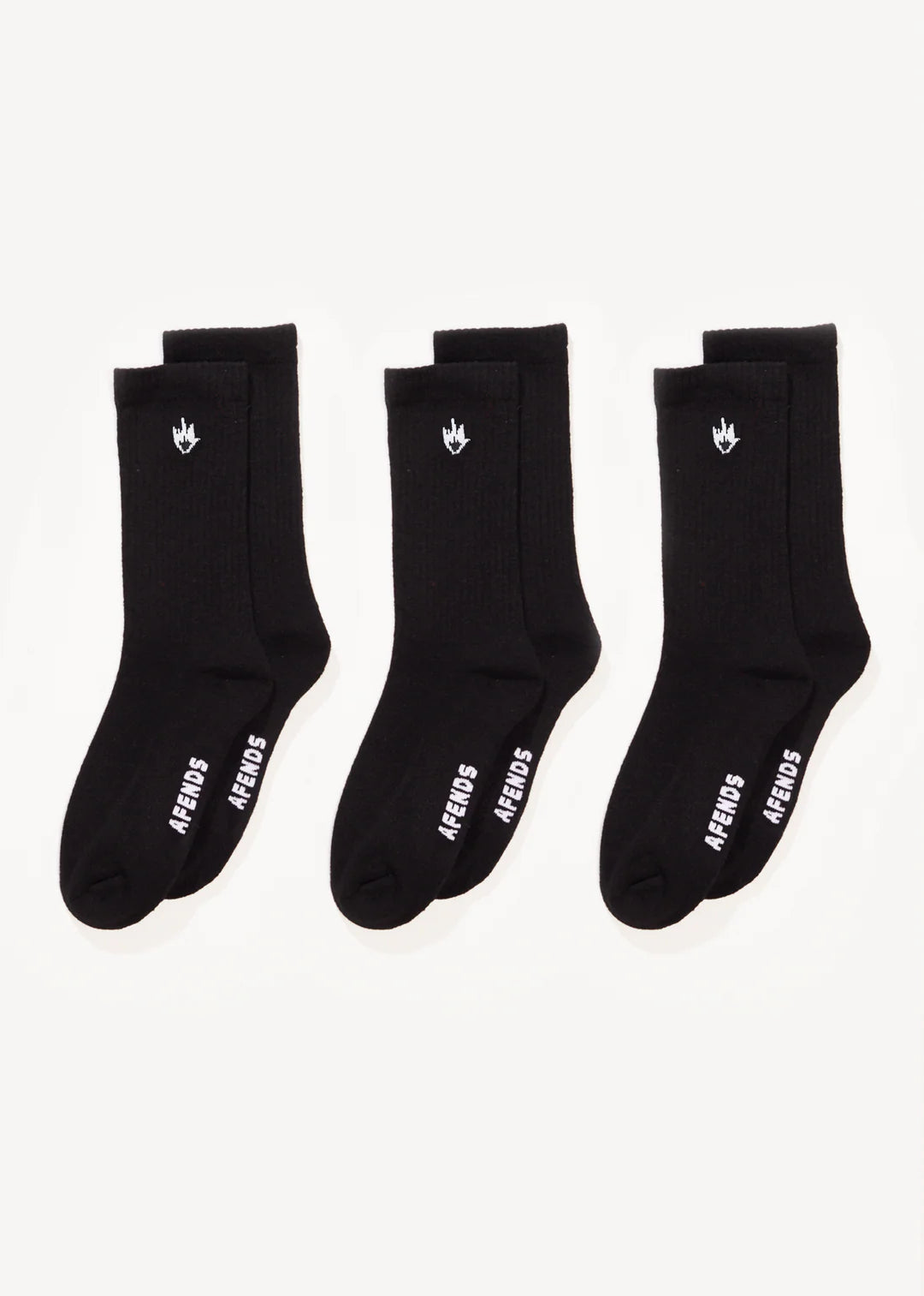 Afends Flame Socks Three Pack - Black