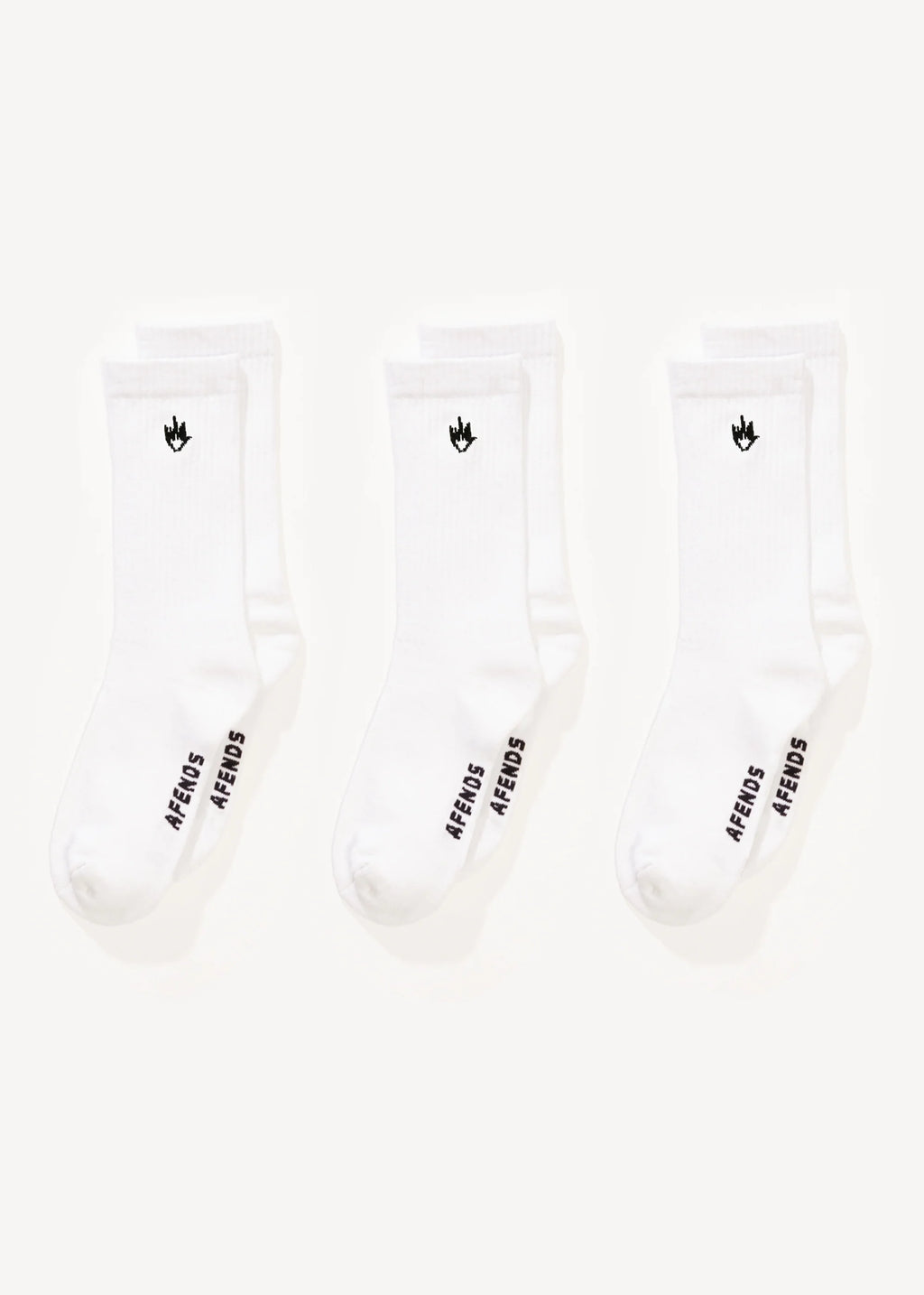 Afends Flame Socks Three Pack White