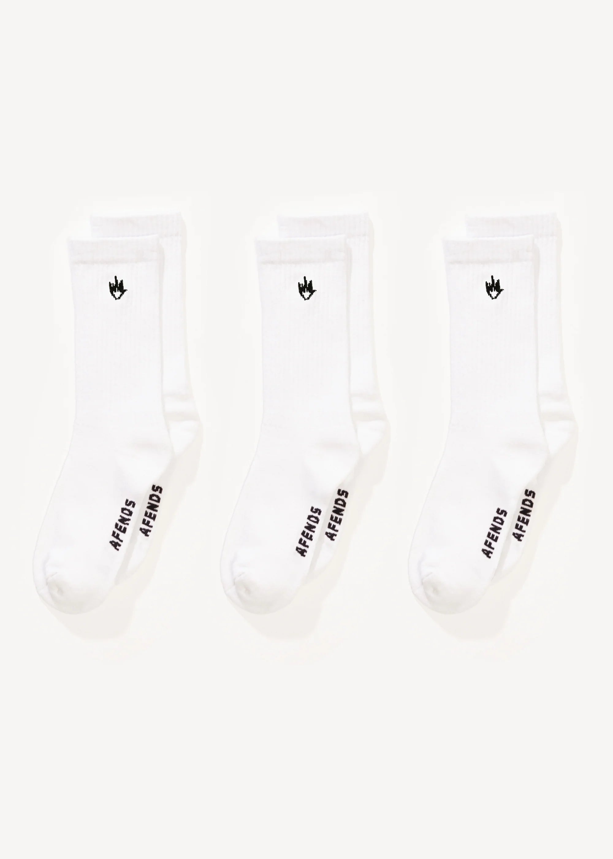Afends Flame Socks Three Pack White