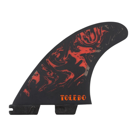 FCS II Filipe Toledo PC XS Black/Red Tri Retail Fins