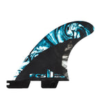 FCS II Matt Biolos PC Carbon Medium Blue Tri-Quad Fin Set