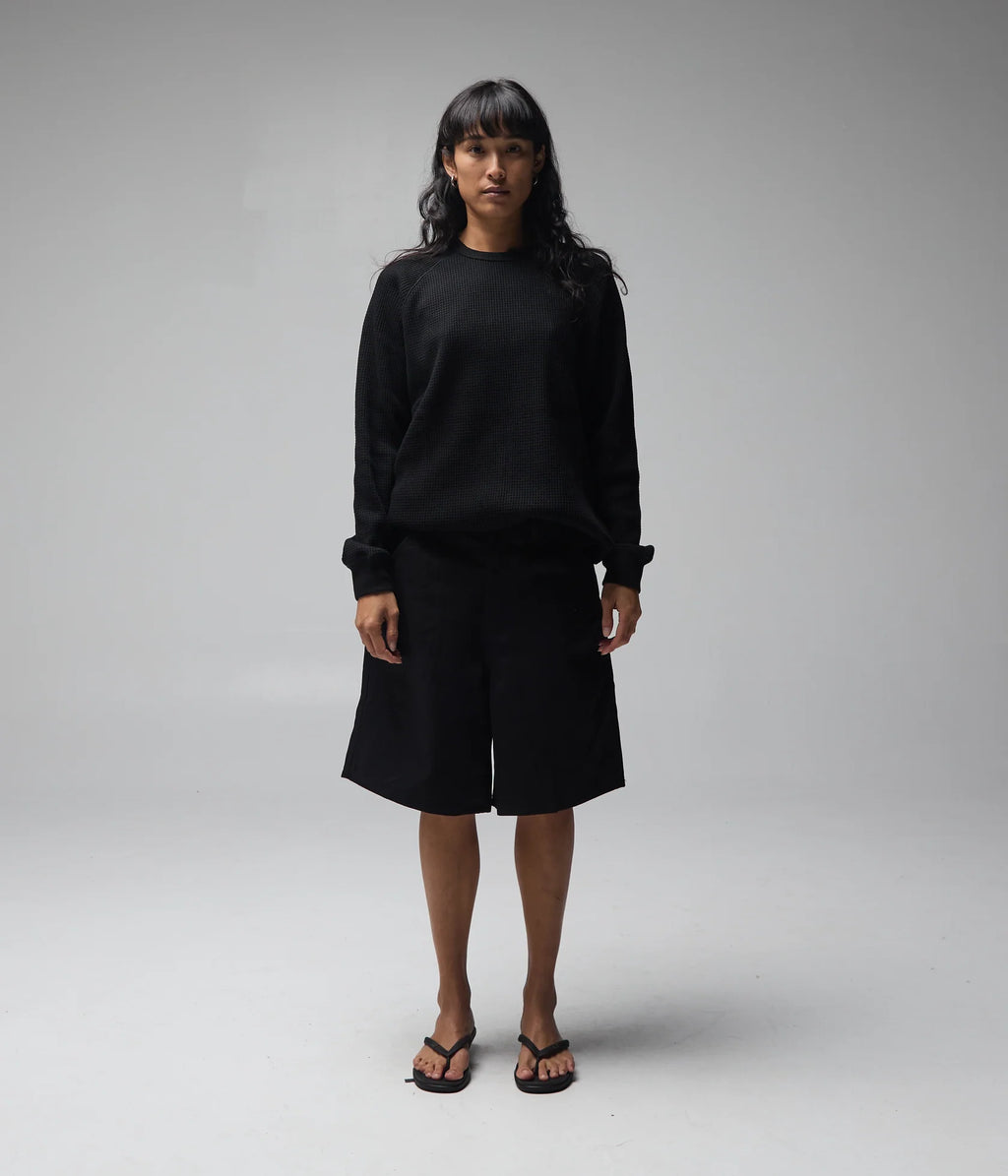 Former AG Raglan Waffle - Black