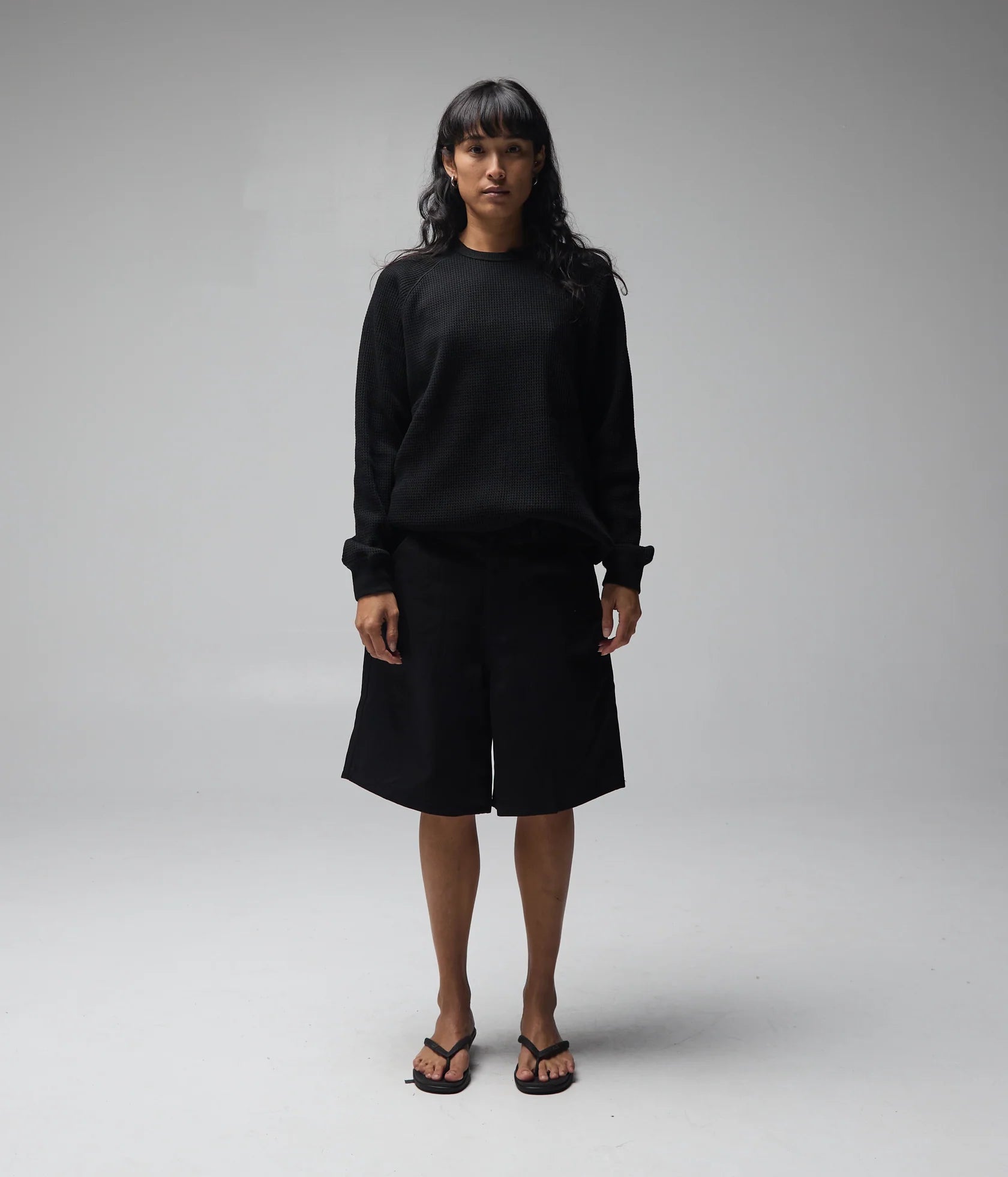 Former AG Raglan Waffle - Black