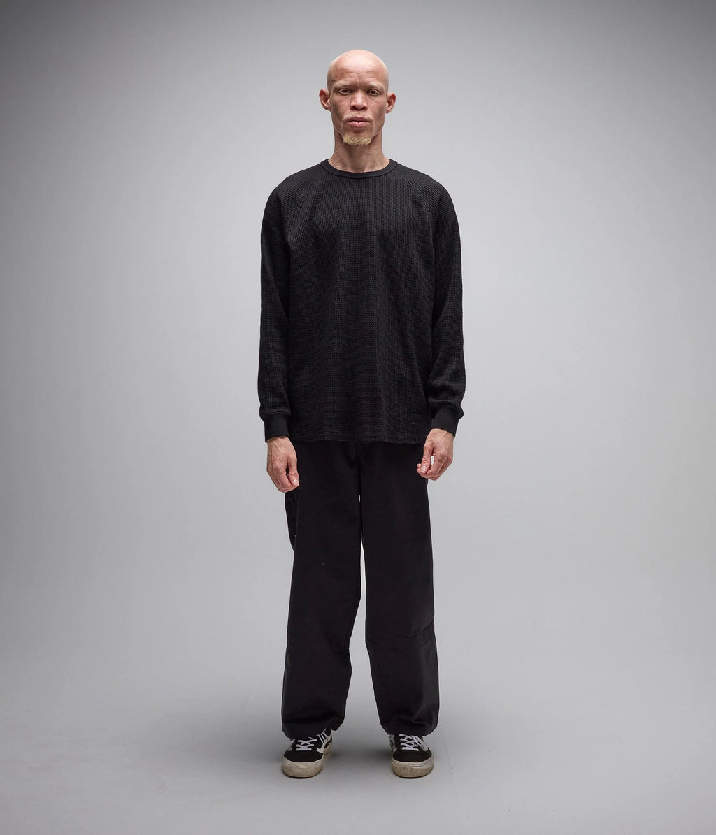 Former AG Raglan Waffle - Black