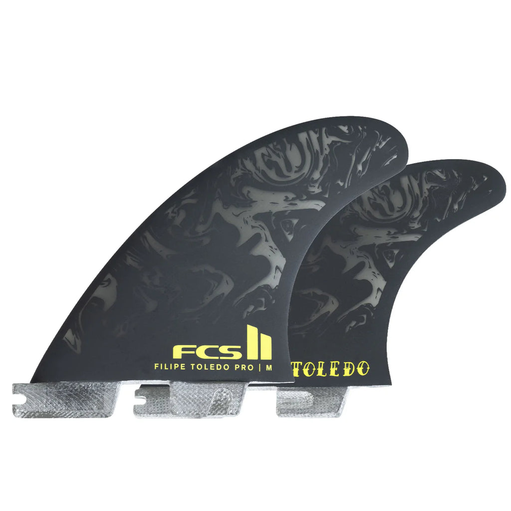 FCS II Filipe Toledo PG Pro Tri Fin Set Black/Acid Medium