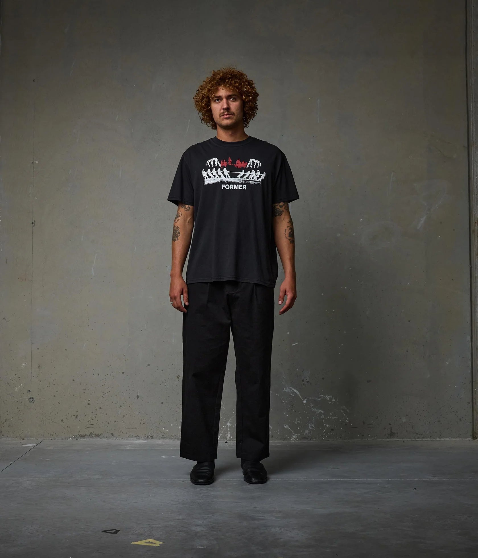 FORMER ENGINEERED T-SHIRT // WASHED BLACK