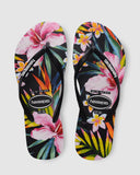 Girls Slim Floral Palm Black/Black