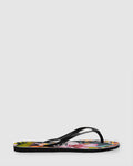 Girls Slim Floral Palm Black/Black