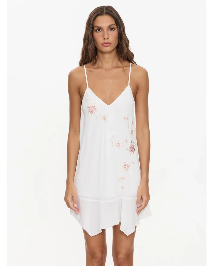 Thrills Loli Embroidery Mini Dress Off White