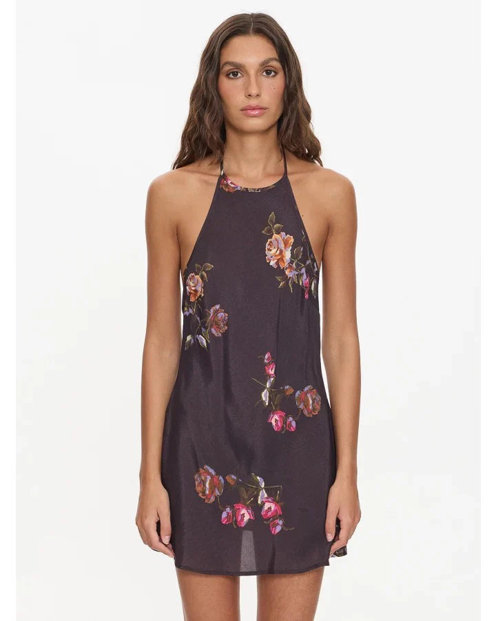 Thrills Natural Spirit Bias Halter Mini Dress Acorn
