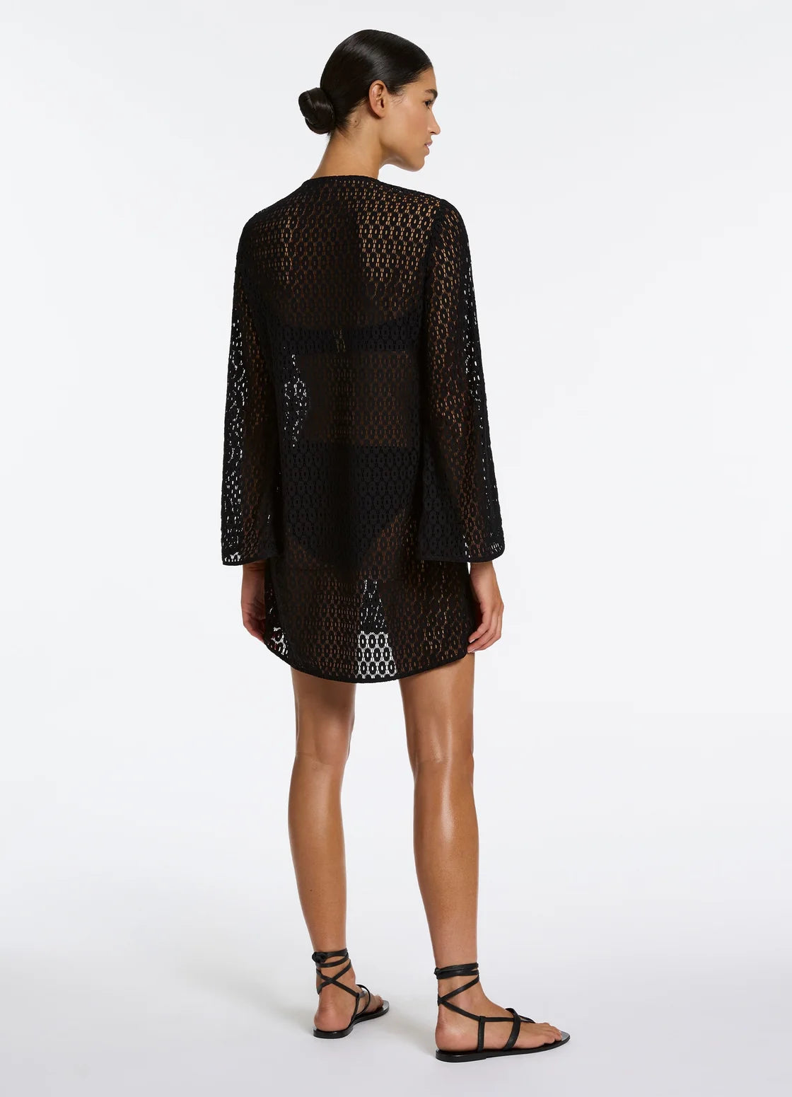 Jets Stretch Lace Kaftan - Black