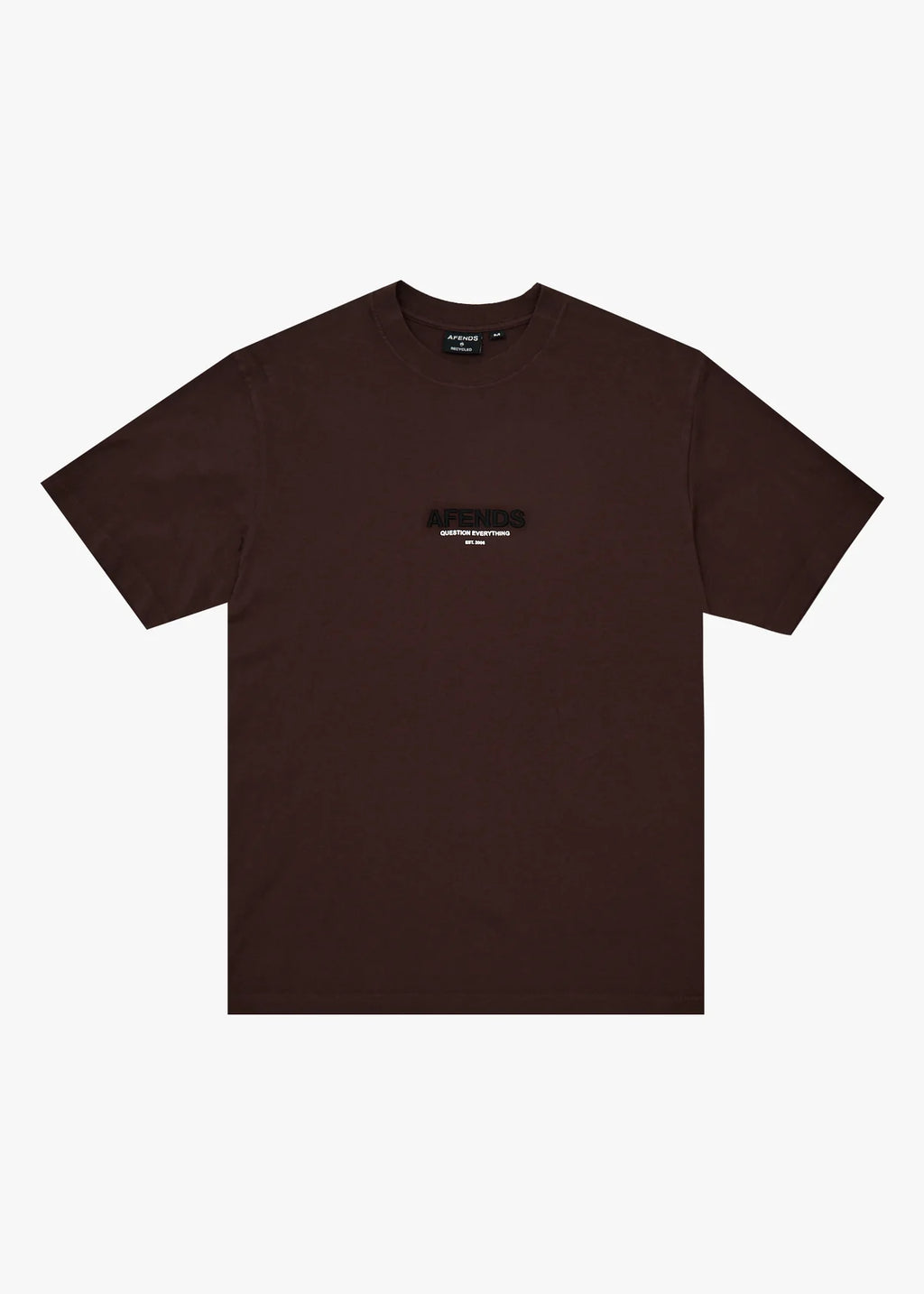 Afends Vinyl Recycled Retro Fit Tee Washed Coffee
