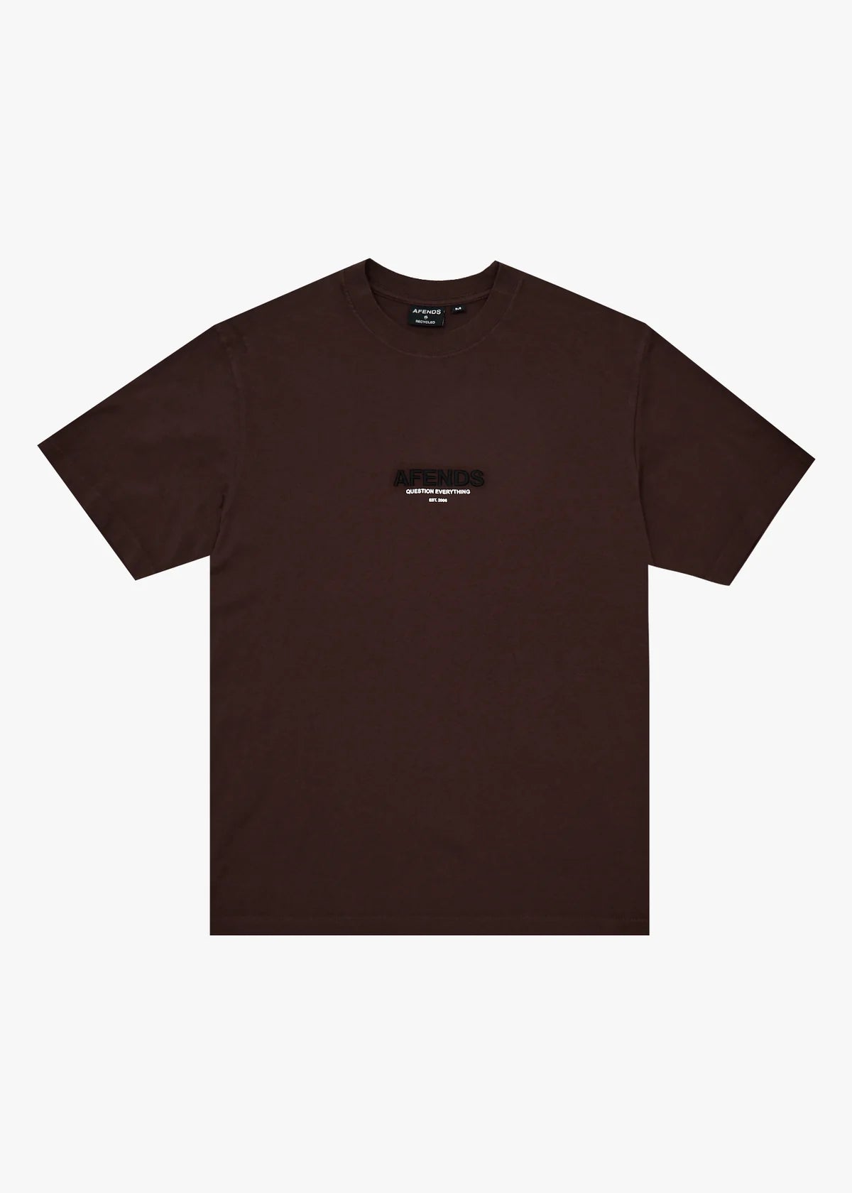 Afends Vinyl Recycled Retro Fit Tee Washed Coffee