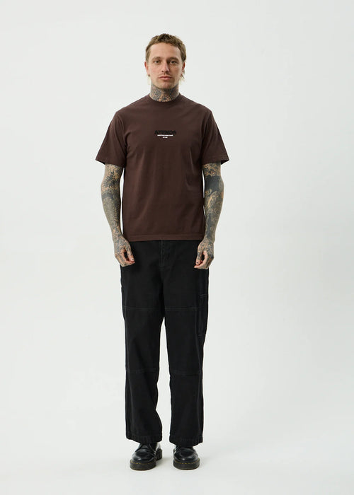 Afends Vinyl Recycled Retro Fit Tee Washed Coffee