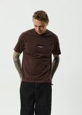 Afends Vinyl Recycled Retro Fit Tee Washed Coffee