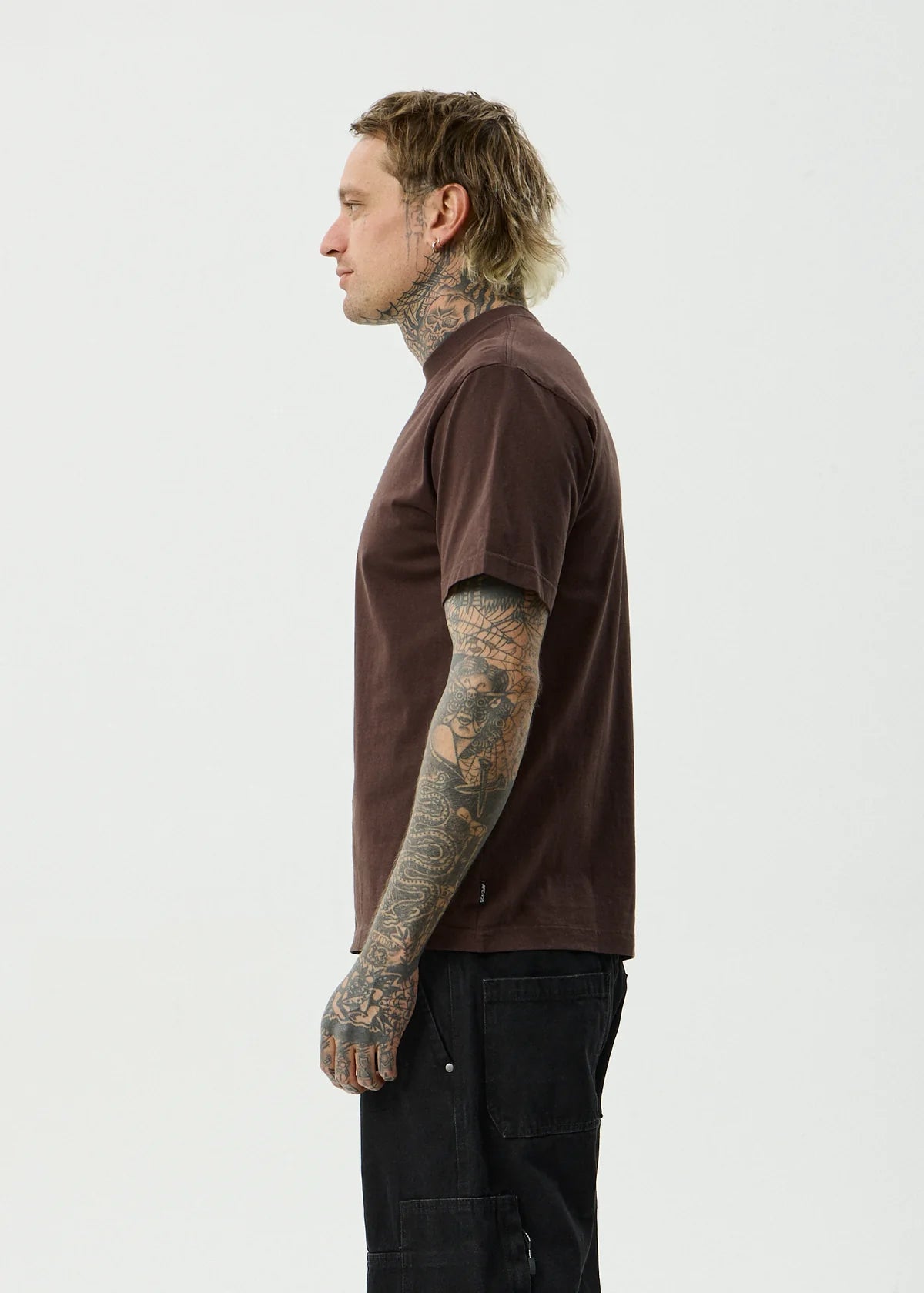 Afends Vinyl Recycled Retro Fit Tee Washed Coffee