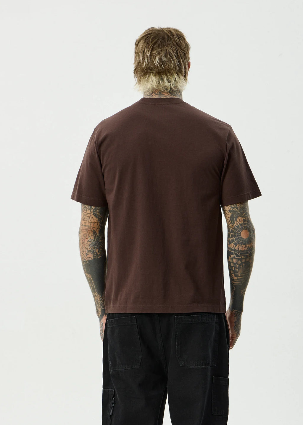 Afends Vinyl Recycled Retro Fit Tee Washed Coffee