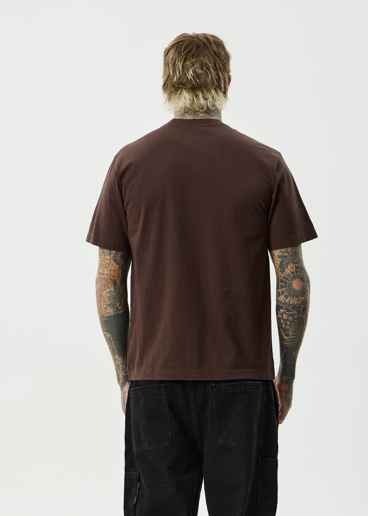 Afends Vinyl Recycled Retro Fit Tee Washed Coffee