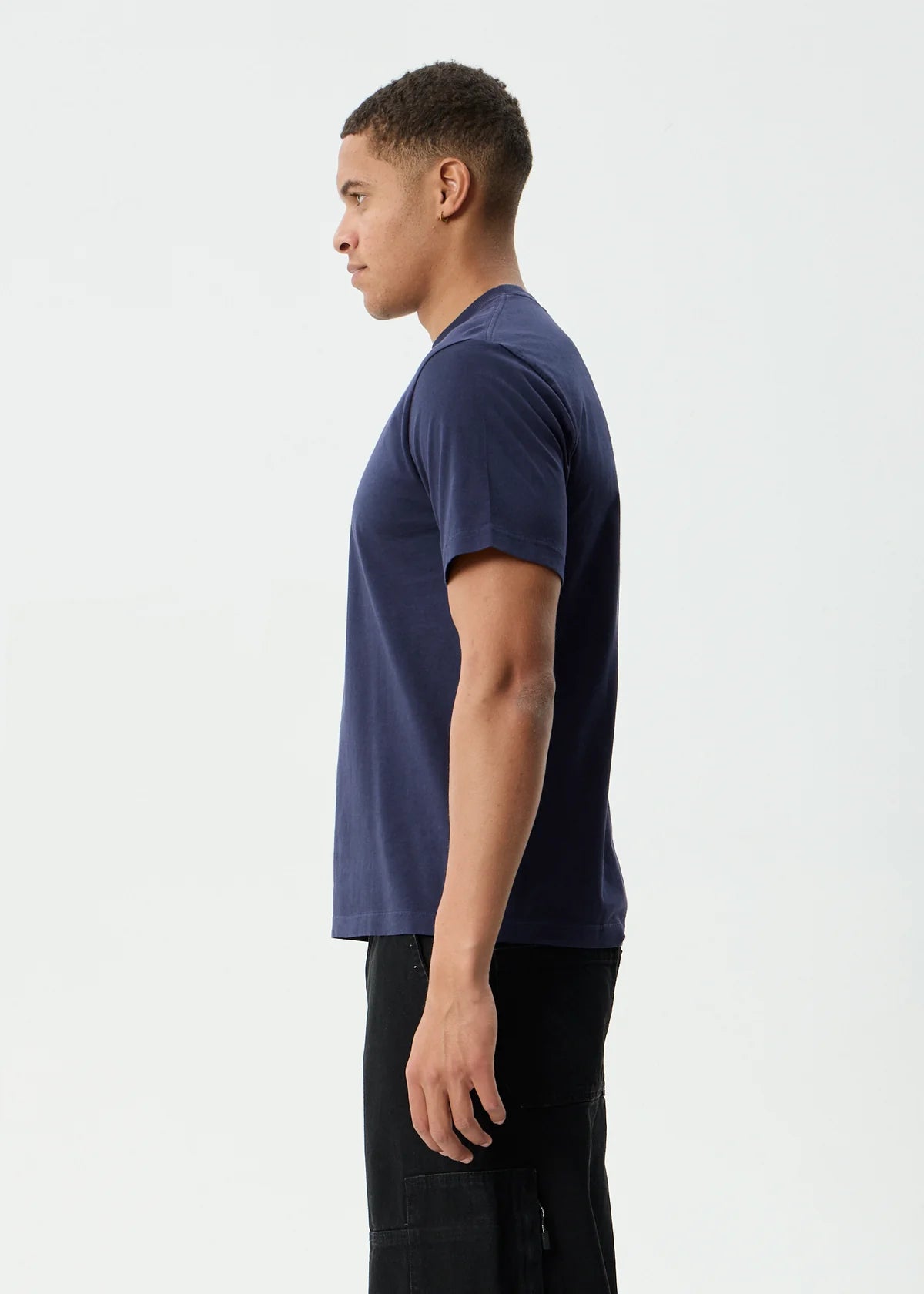 Afends Vinyl Recycled Retro Fit Tee - Washed Deep Sea