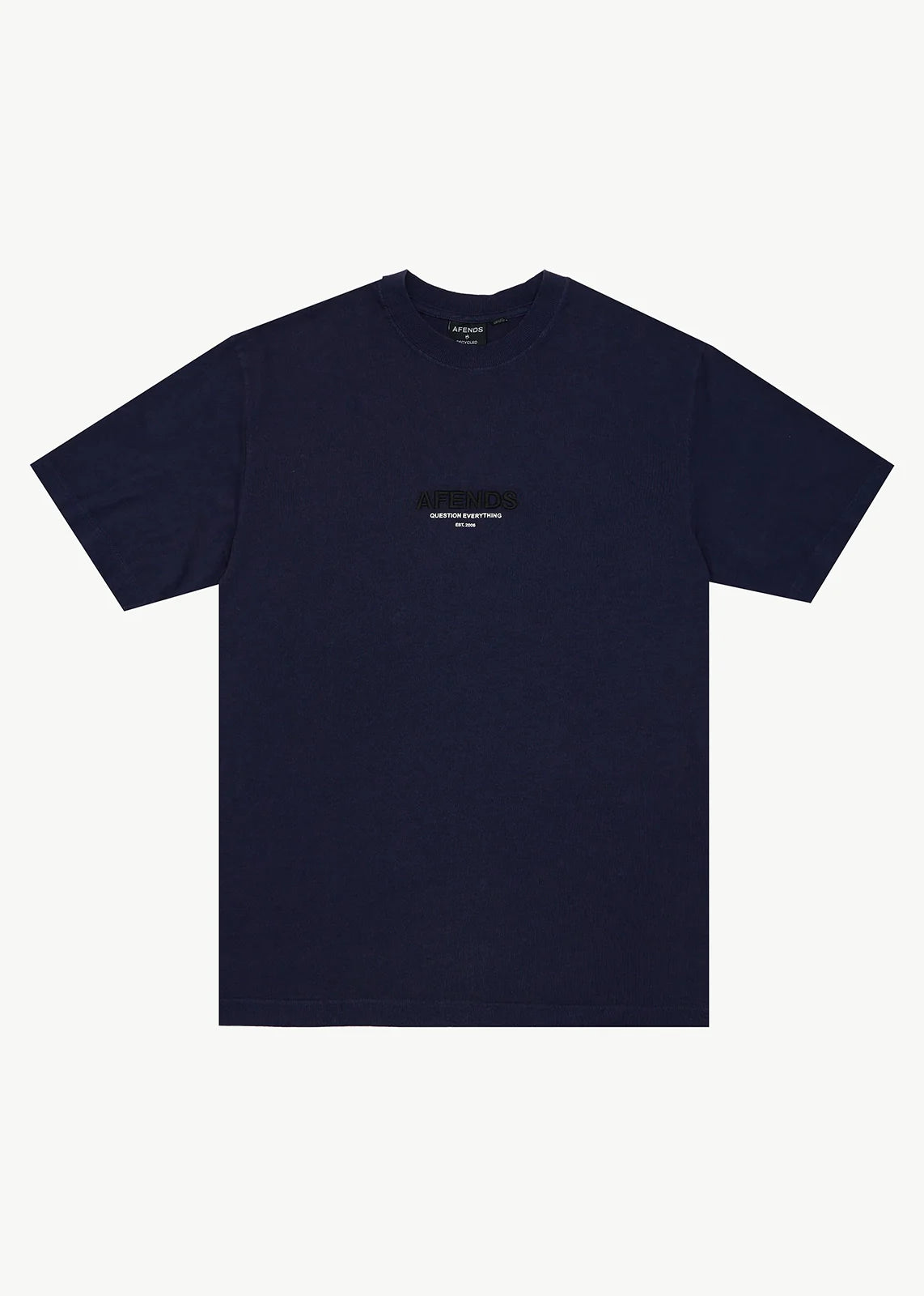 Afends Vinyl Recycled Retro Fit Tee - Washed Deep Sea