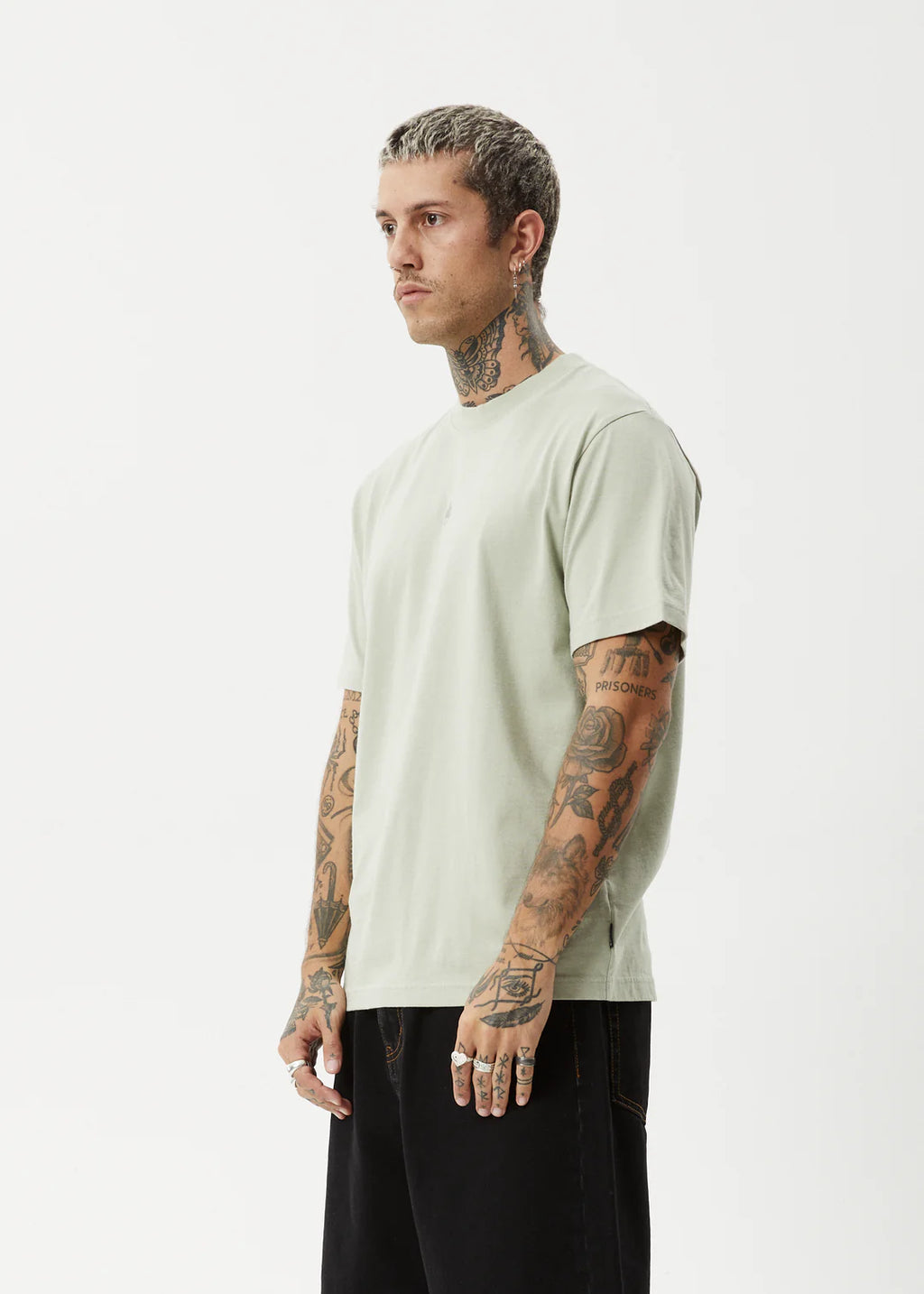 Afends Flame Recycled Retro Fit Tee Eucalyptus