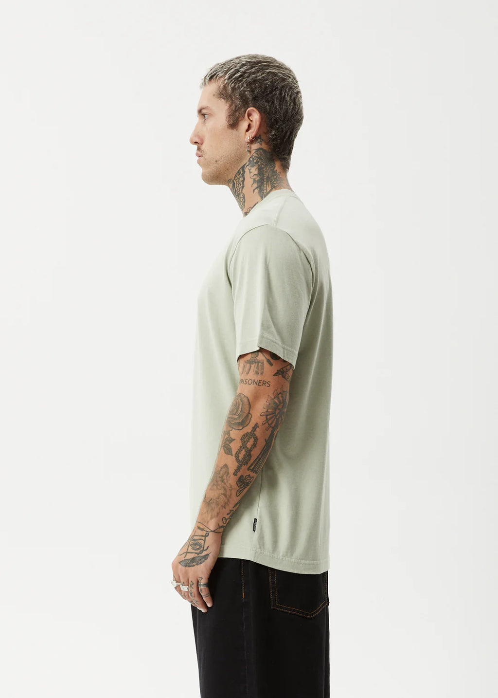 Afends Flame Recycled Retro Fit Tee Eucalyptus