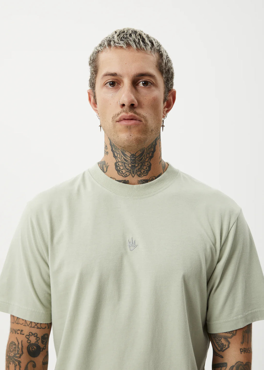 Afends Flame Recycled Retro Fit Tee Eucalyptus