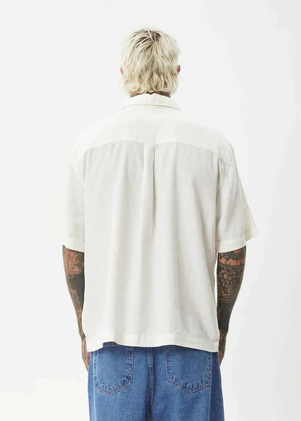 Afends Everyday Hemp Short Sleeve Shirt Off White