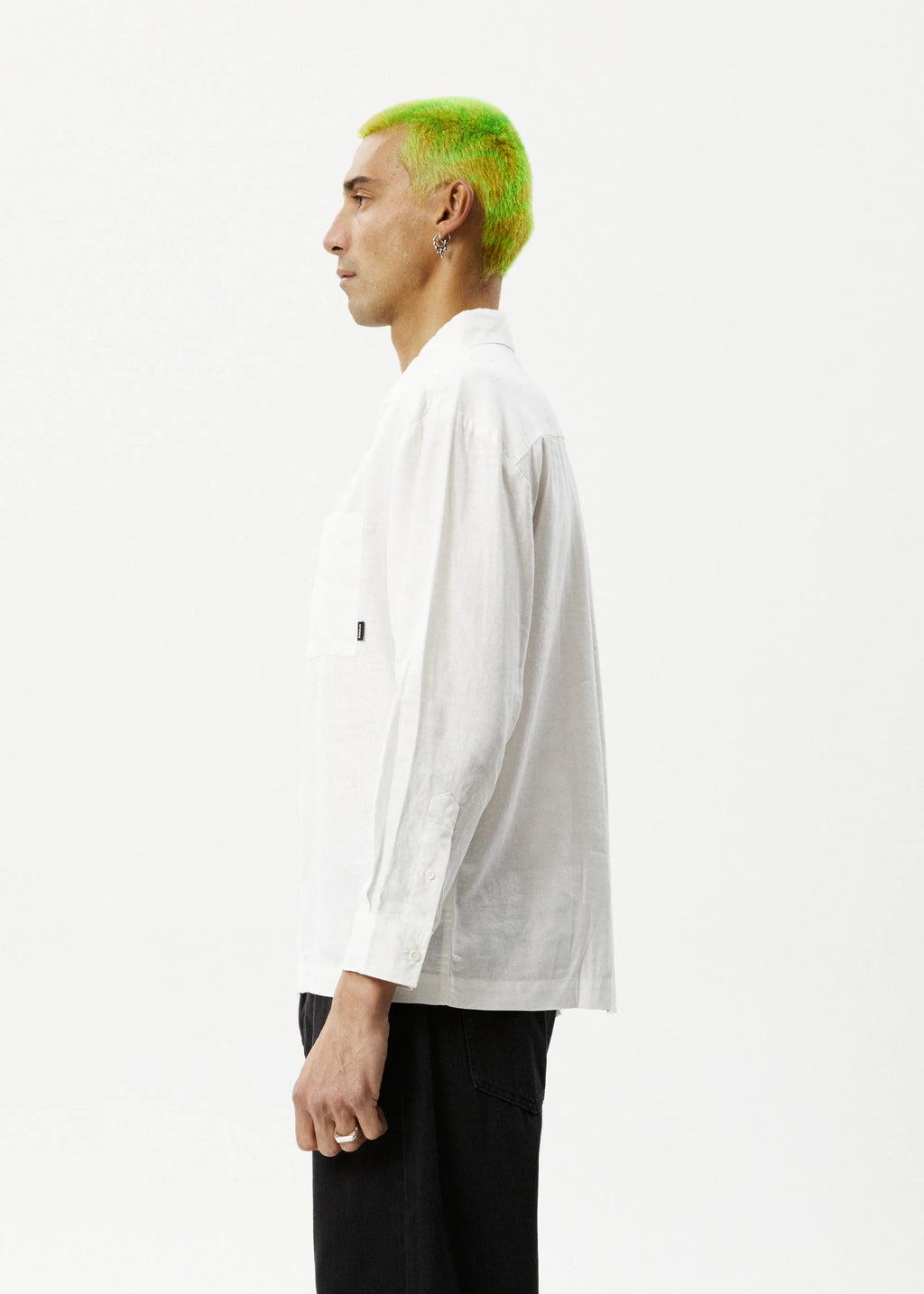 Afends Everyday Hemp Cuban Long Sleeve Shirt White