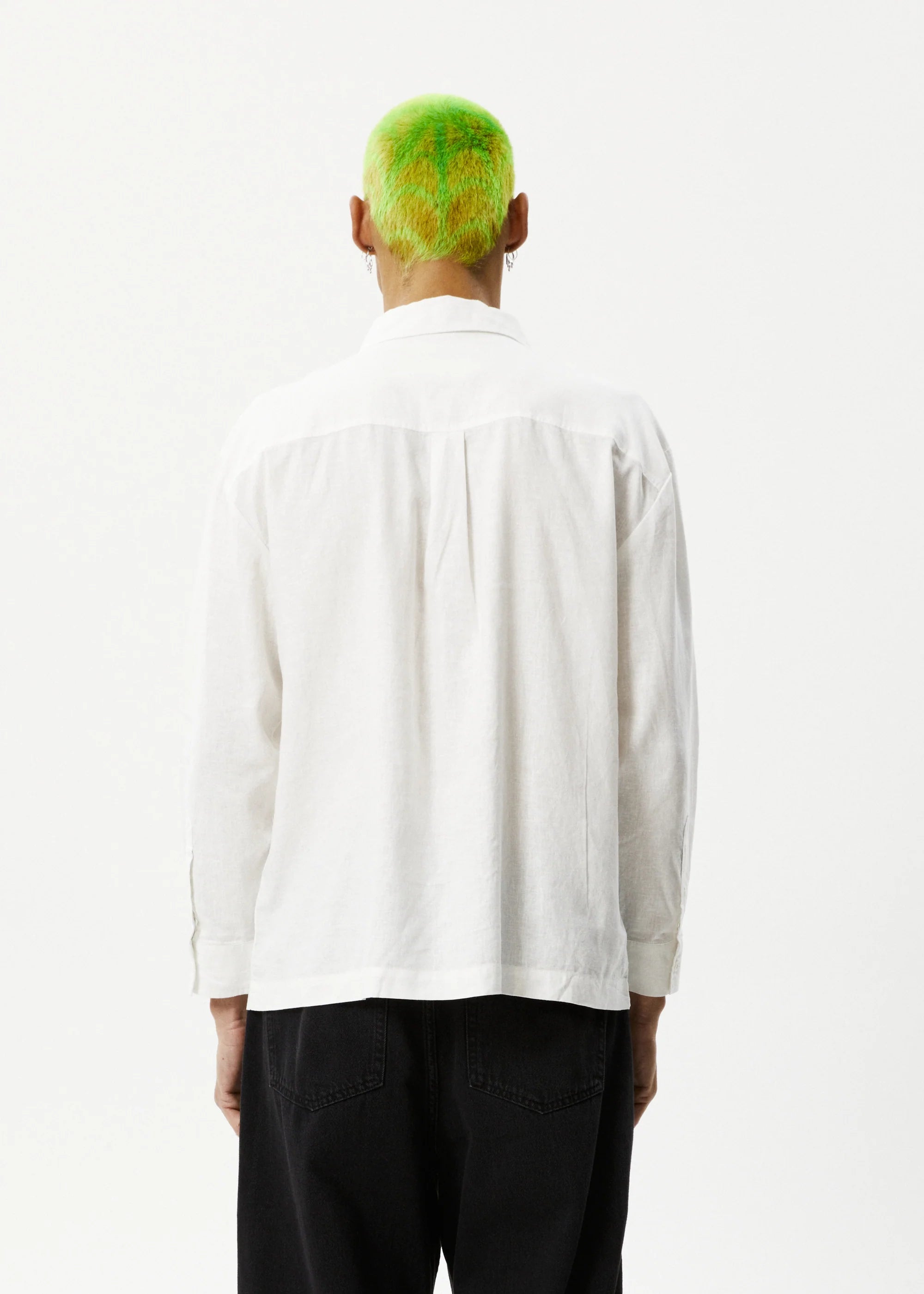 Afends Everyday Hemp Cuban Long Sleeve Shirt White