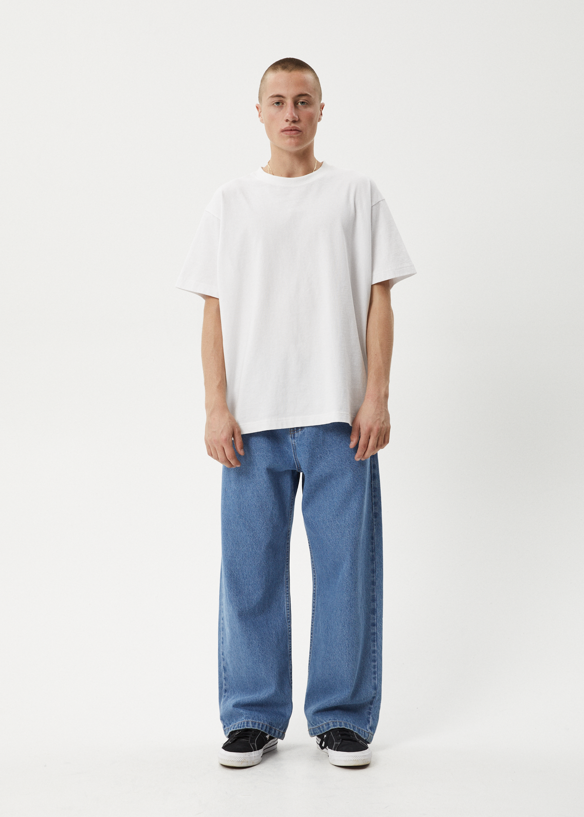 Afends Pablo Denim Baggy Jean Worn Blue