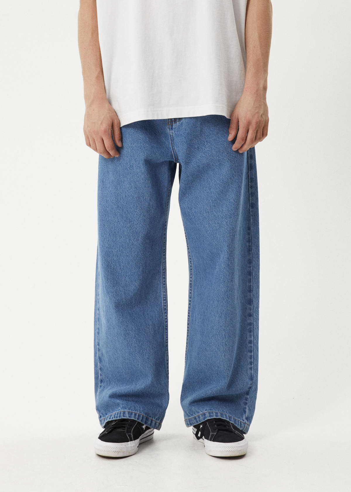 Afends Pablo Denim Baggy Jean Worn Blue