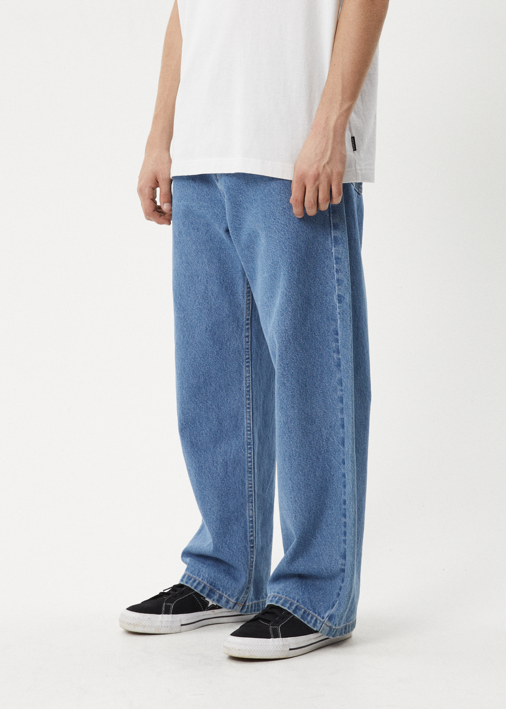 Afends Pablo Denim Baggy Jean Worn Blue