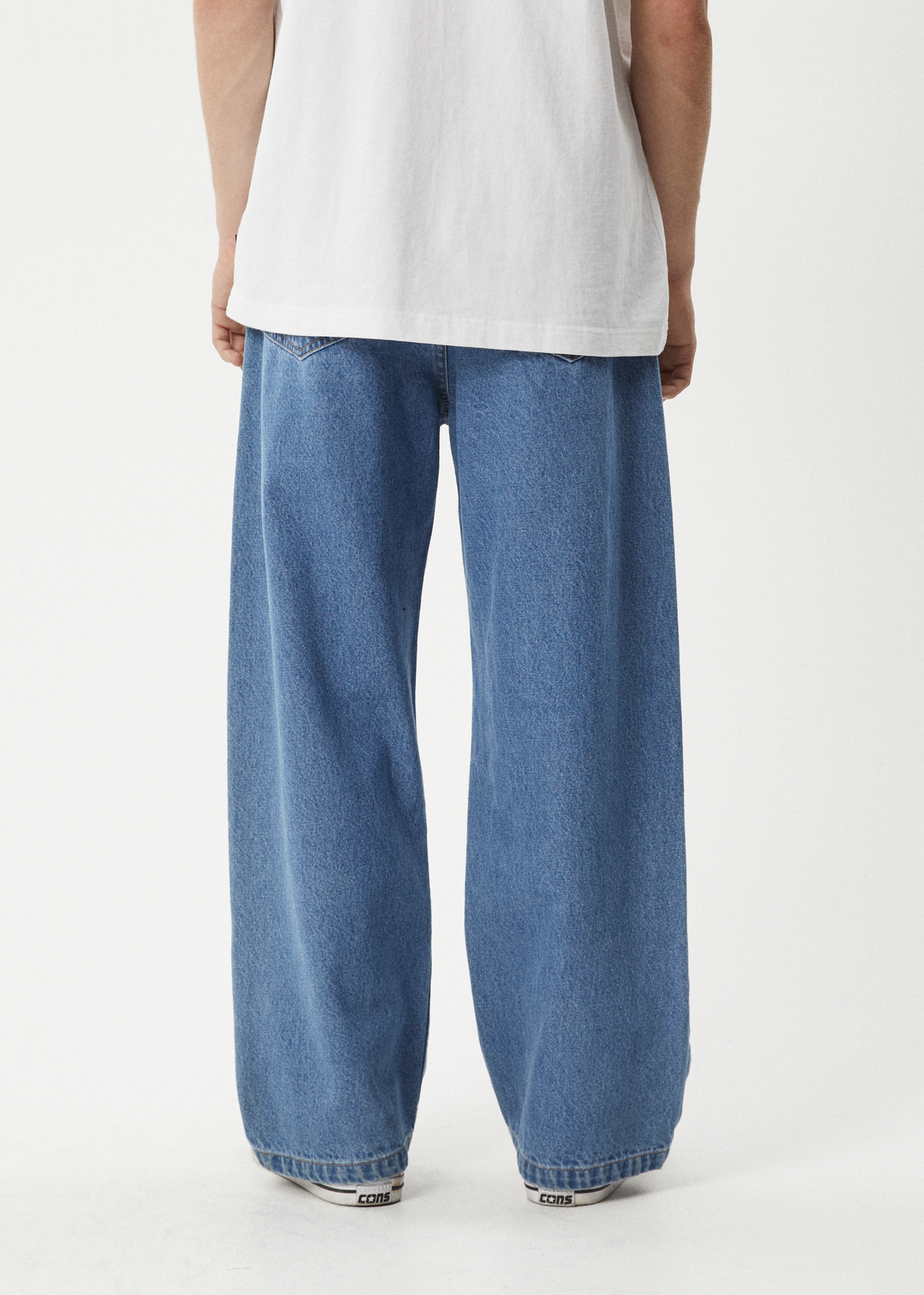 Afends Pablo Denim Baggy Jean Worn Blue