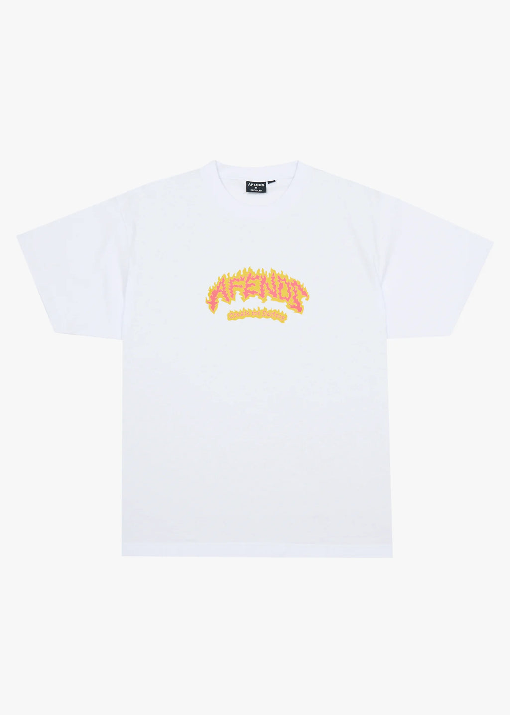 Afends Flame On Recycled Boxy Fit Tee - White