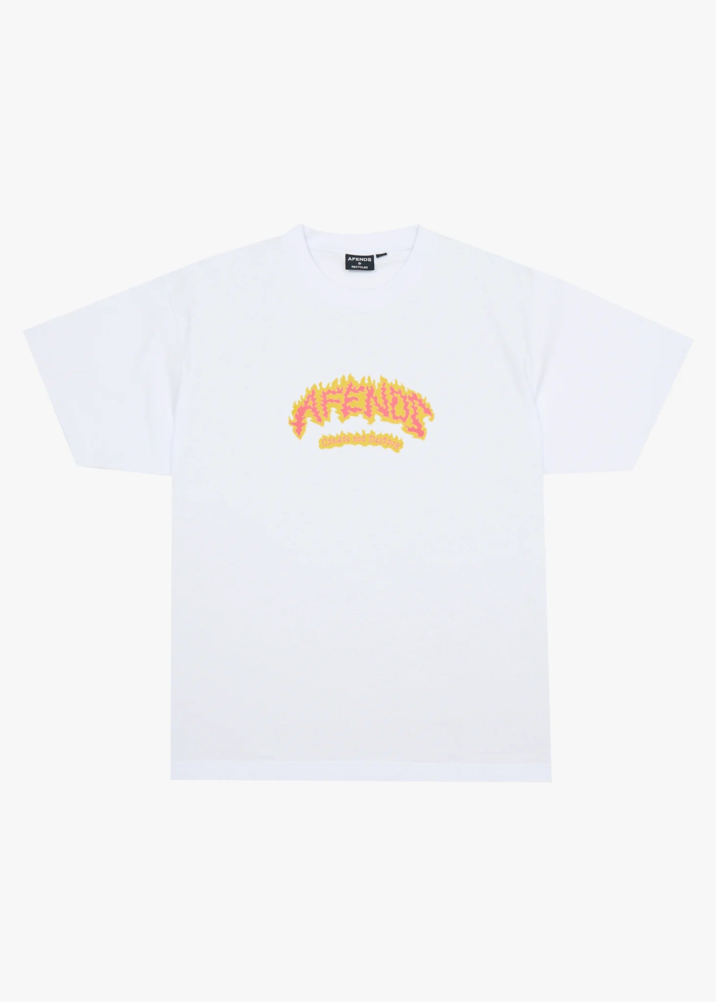 Afends Flame On Recycled Boxy Fit Tee - White