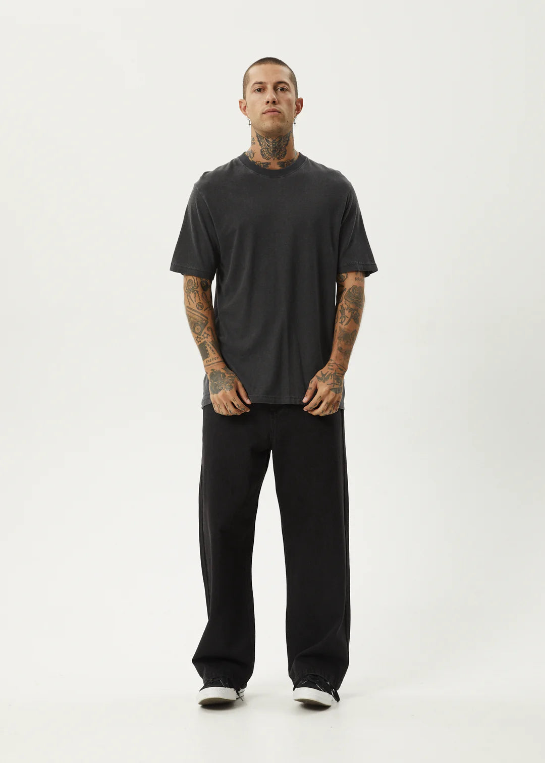 Afends Classic Hemp Retro Fit Tee Stone Black