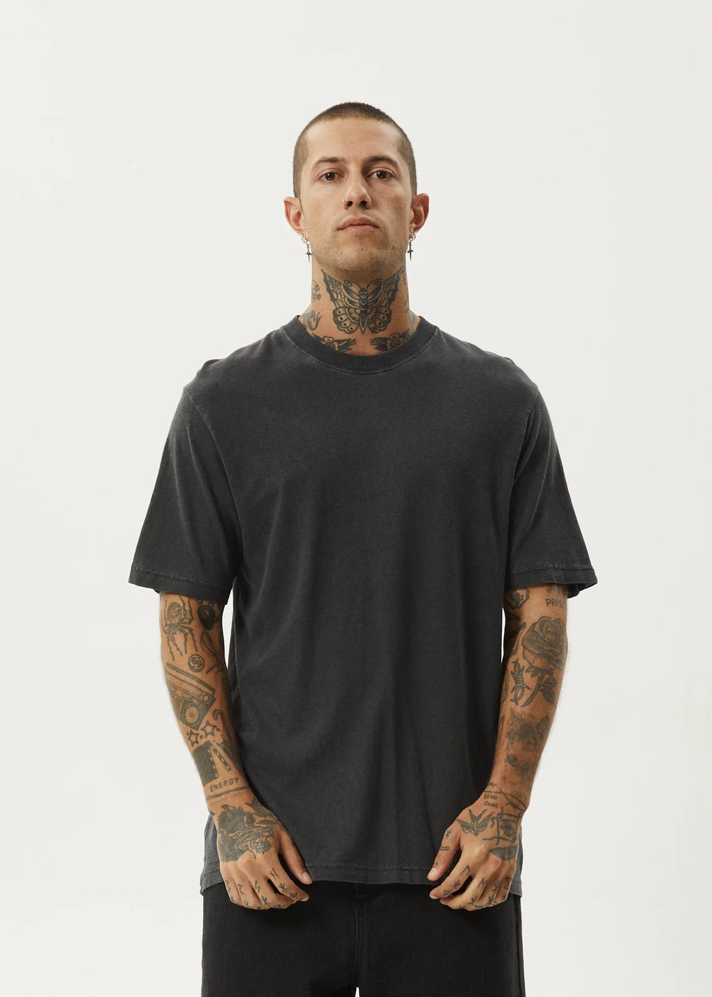 Afends Classic Hemp Retro Fit Tee Stone Black