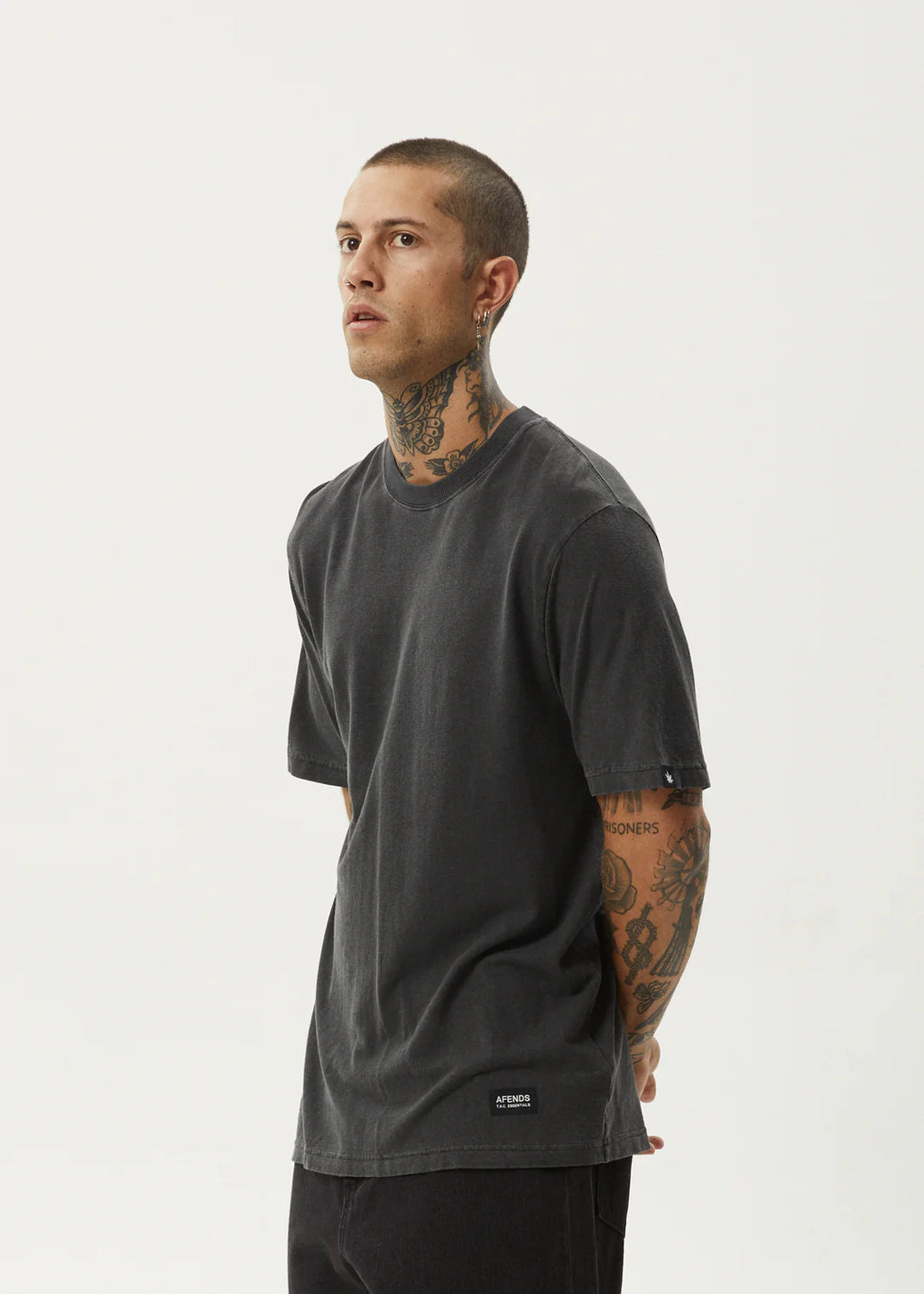 Afends Classic Hemp Retro Fit Tee Stone Black