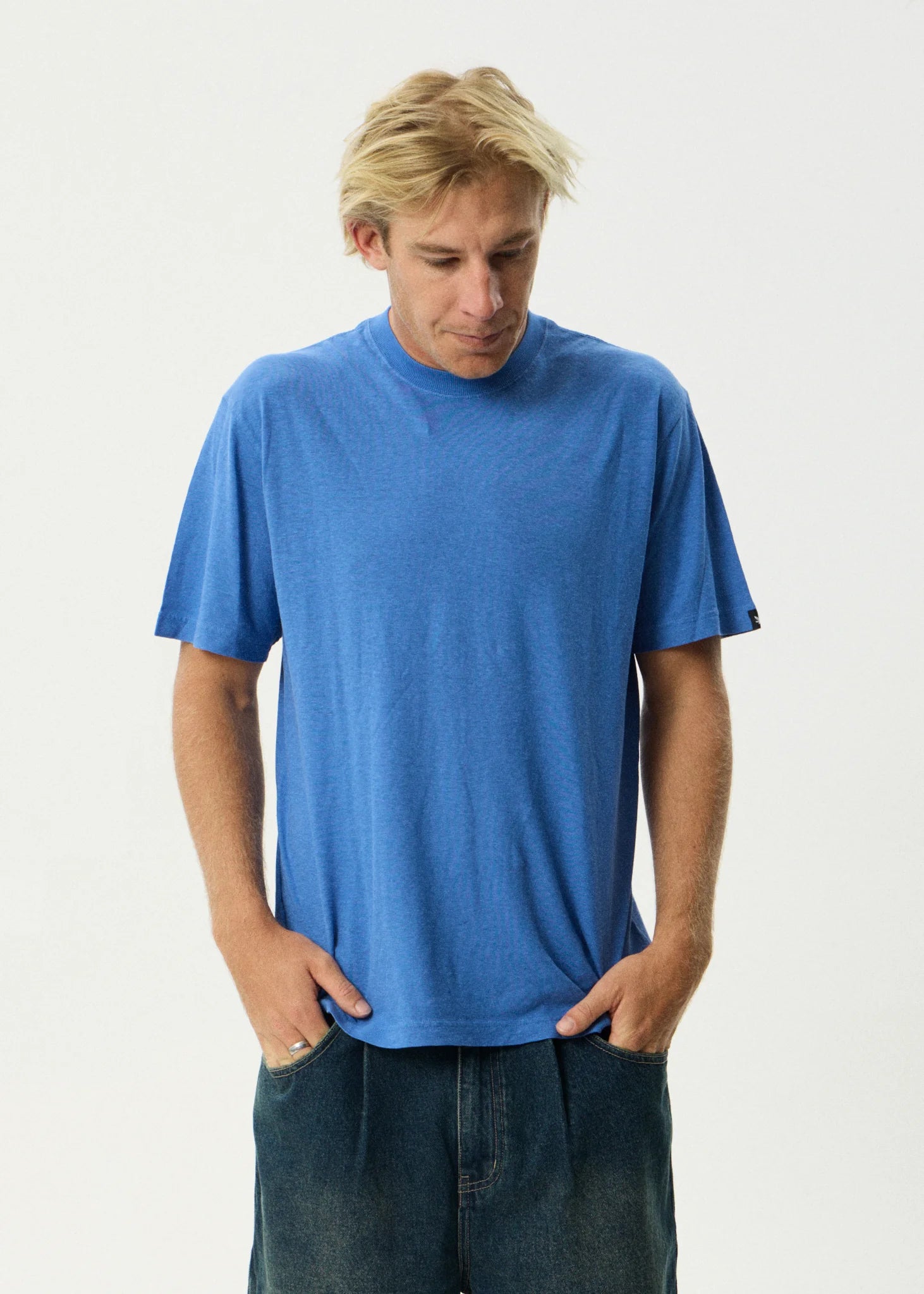 Afends Classic Hemp Retro Fit Tee - Washed Marina