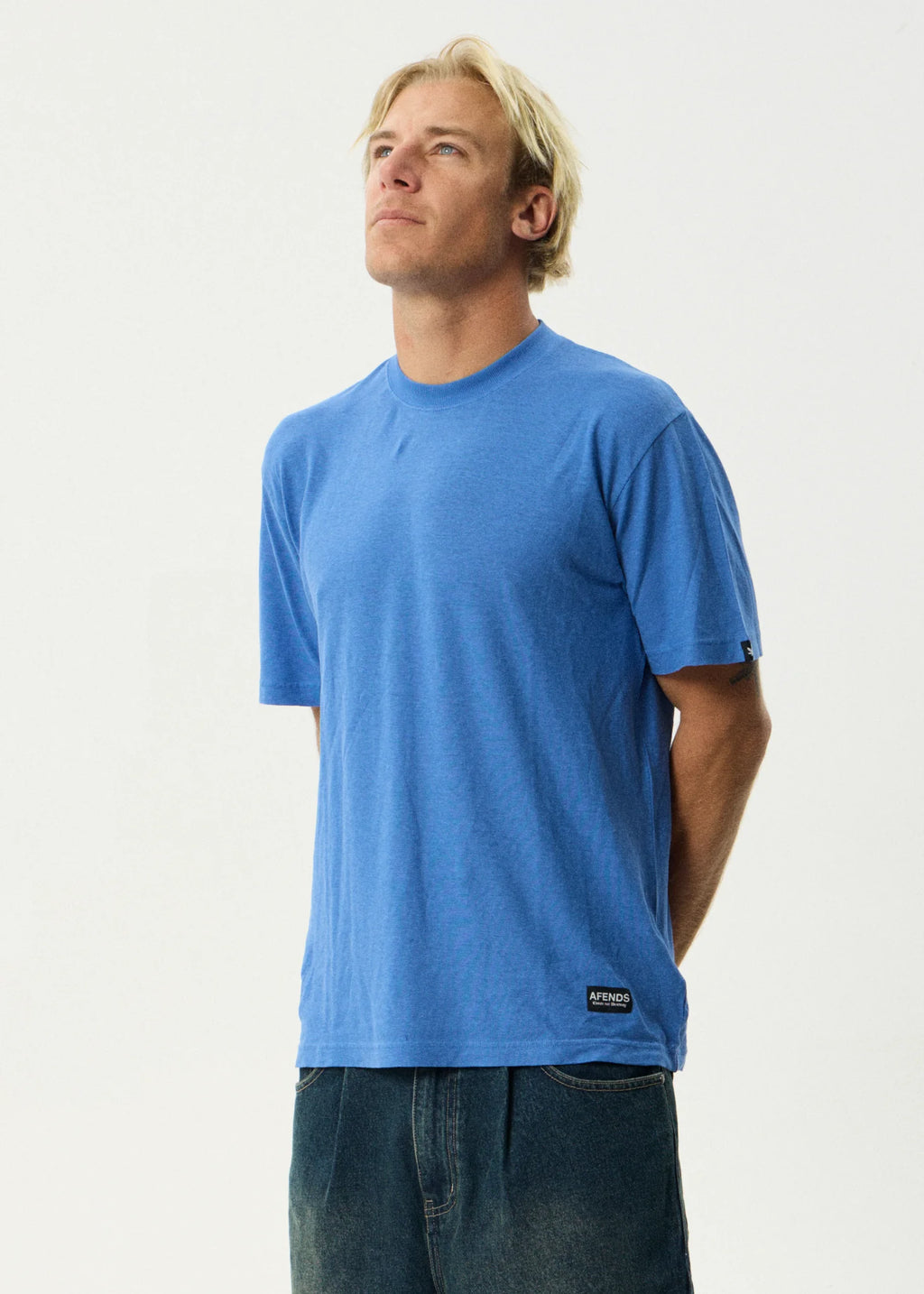 Afends Classic Hemp Retro Fit Tee - Washed Marina