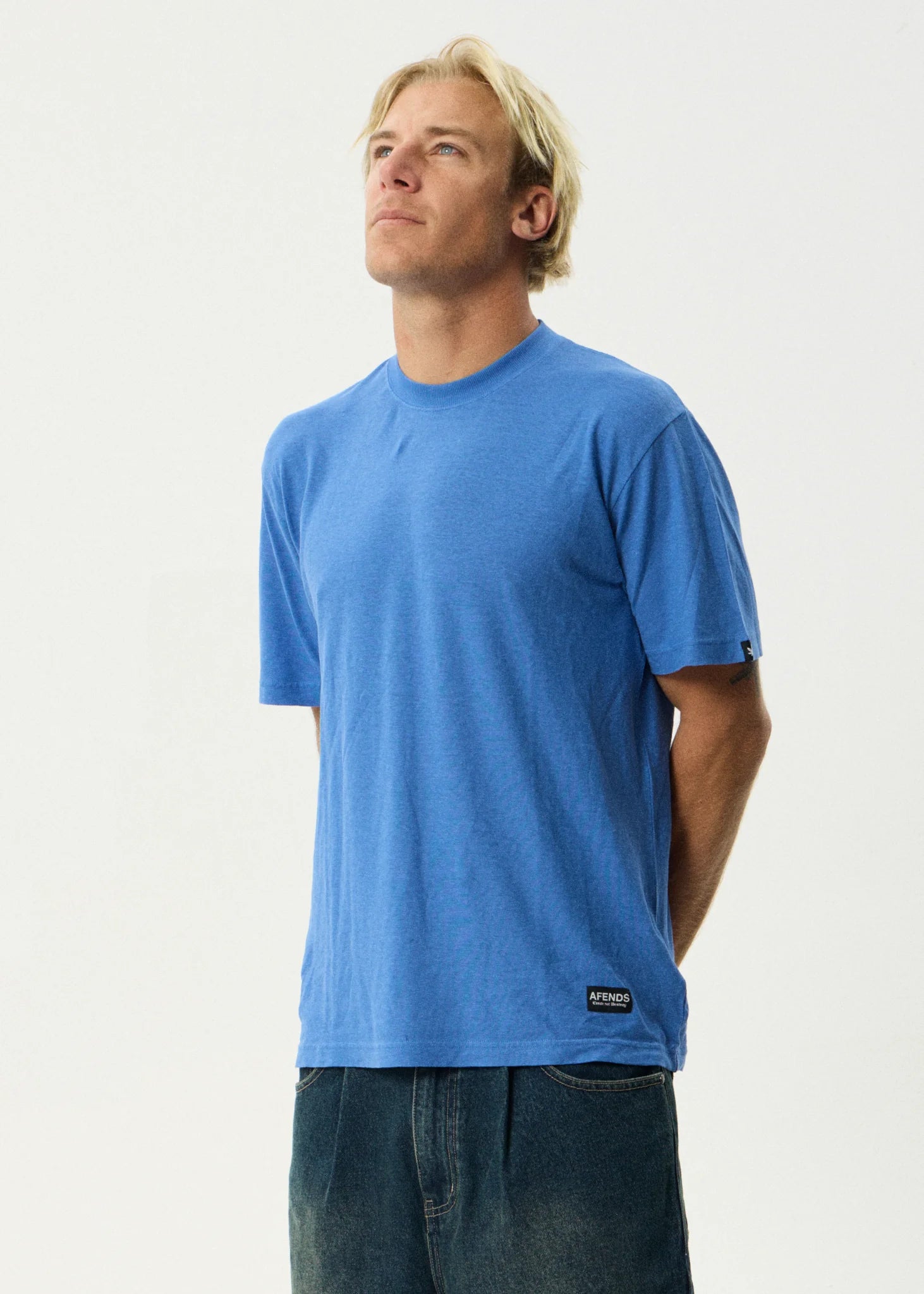 Afends Classic Hemp Retro Fit Tee - Washed Marina