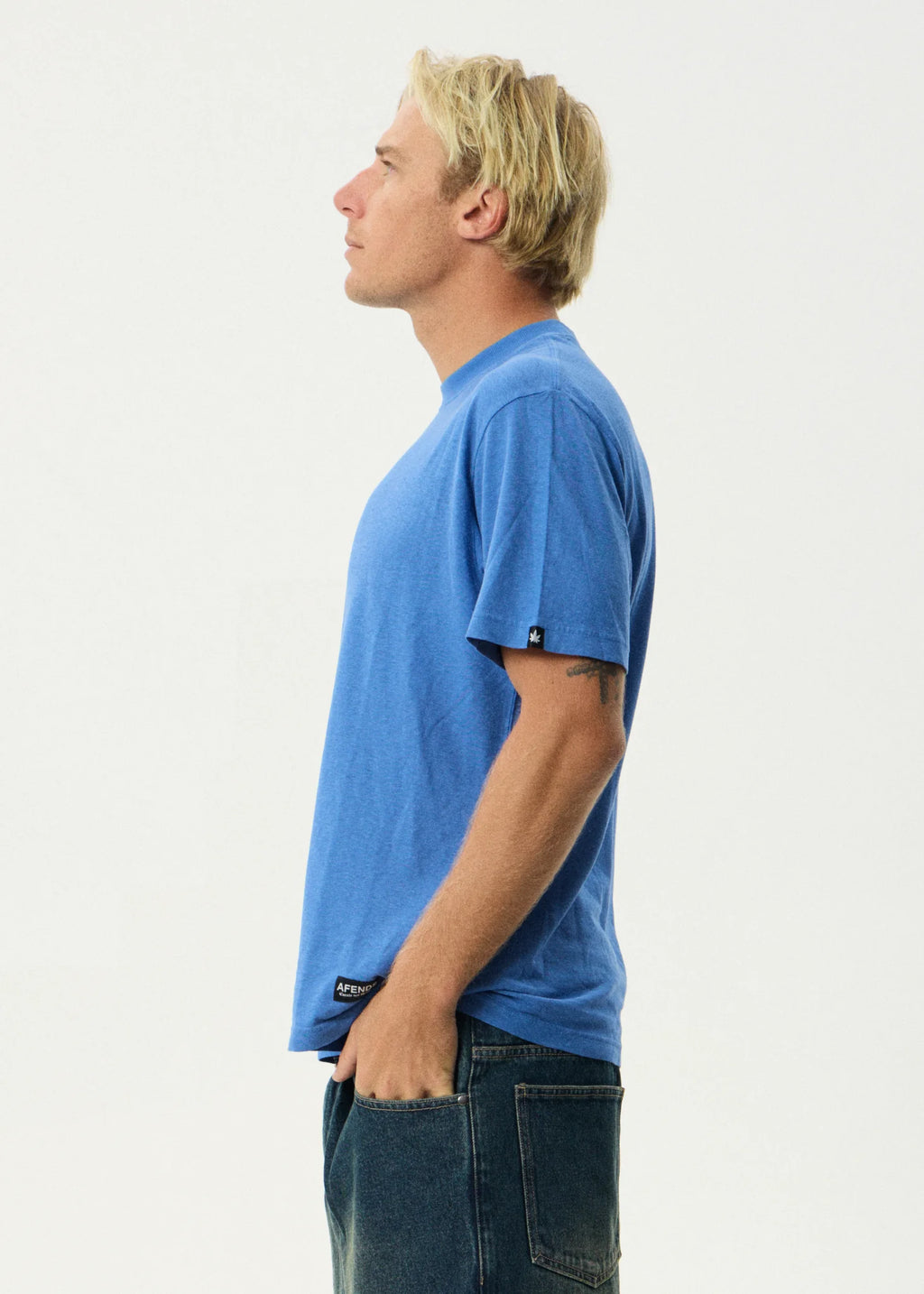 Afends Classic Hemp Retro Fit Tee - Washed Marina