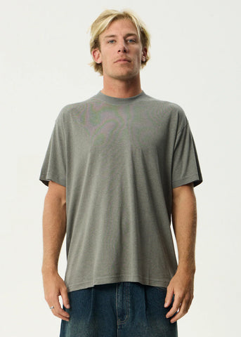 Afends Foundation Hemp Boxy Fit Tee - Washed Sycamore