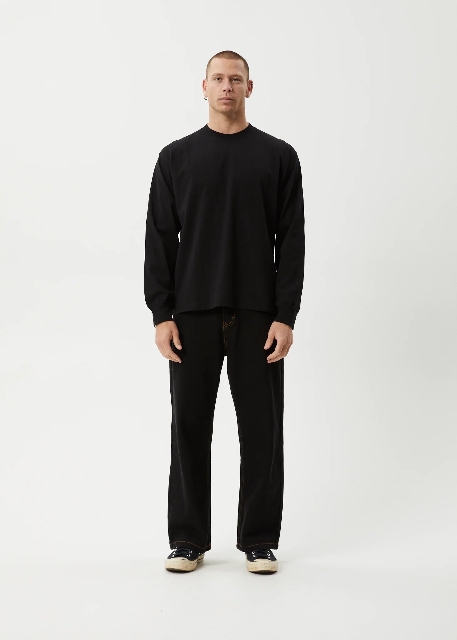 Afends Genesis Recycled Boxy Long Sleeve Tee Black